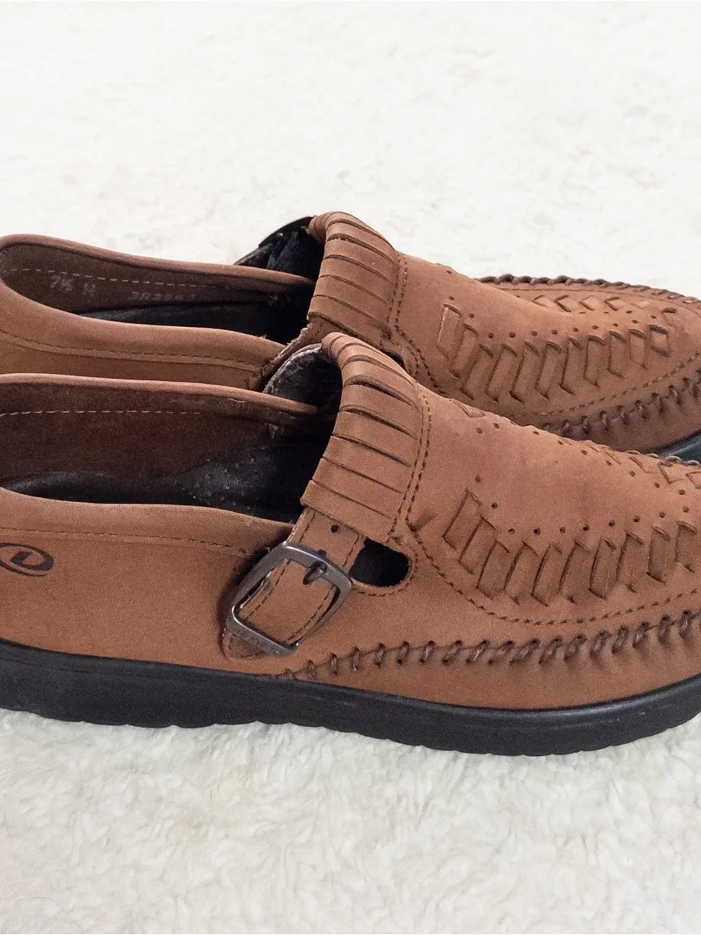 Vintage Dexter WalkMocs Leather Huarache Loafers Women’s Size 7.5 Brown